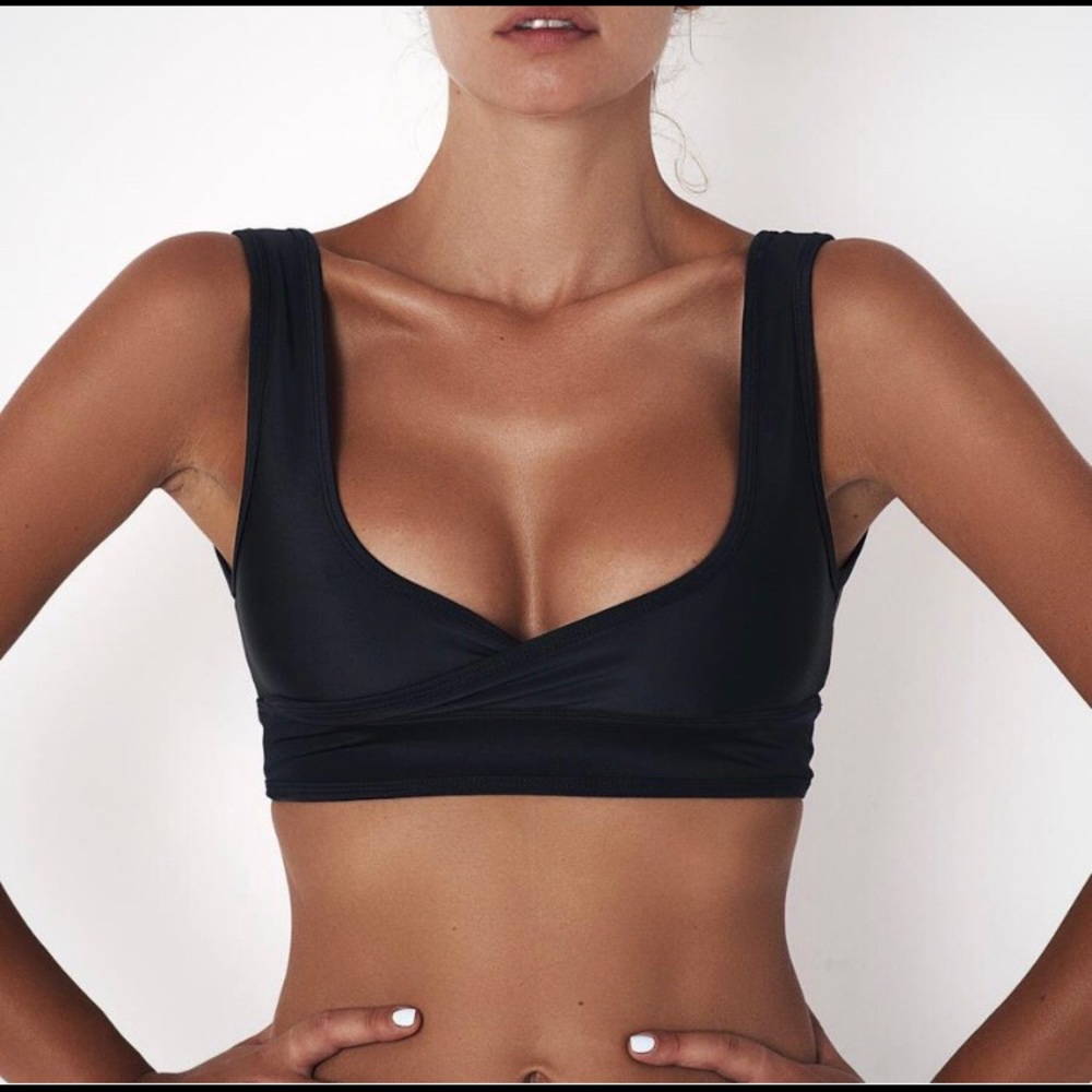 Basic black bikini top